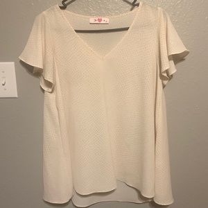 Buddy Love peach snake print hi low w/ ruffle sleeve